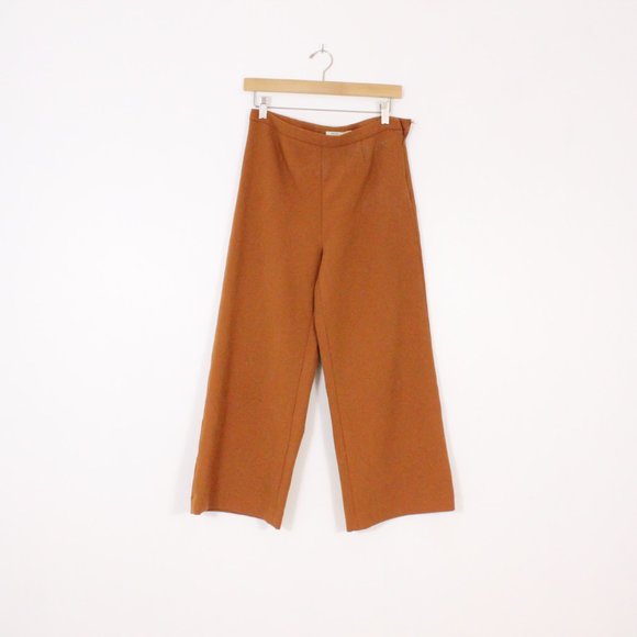 *Urban Outfitters Kimchi Blue Wide Leg High Rise Orange Cropped Dress Pant - Picture 2 of 4